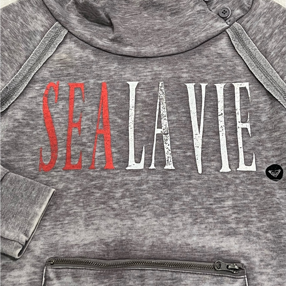 Women’s Roxy Gray SEA LA VIE Hoodie - Picture 3 of 7